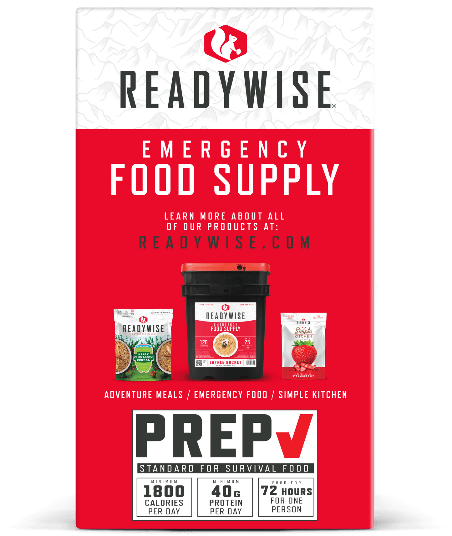 - 72 Hours, 30 Servings, Emergency Food Supply, MRE, Pre-Made, Freeze-Dried, Survival Food, Meal Essentials For, Camping, Hiking, And, Emergencies, Individually Packaged, 25-Year Shelf Life